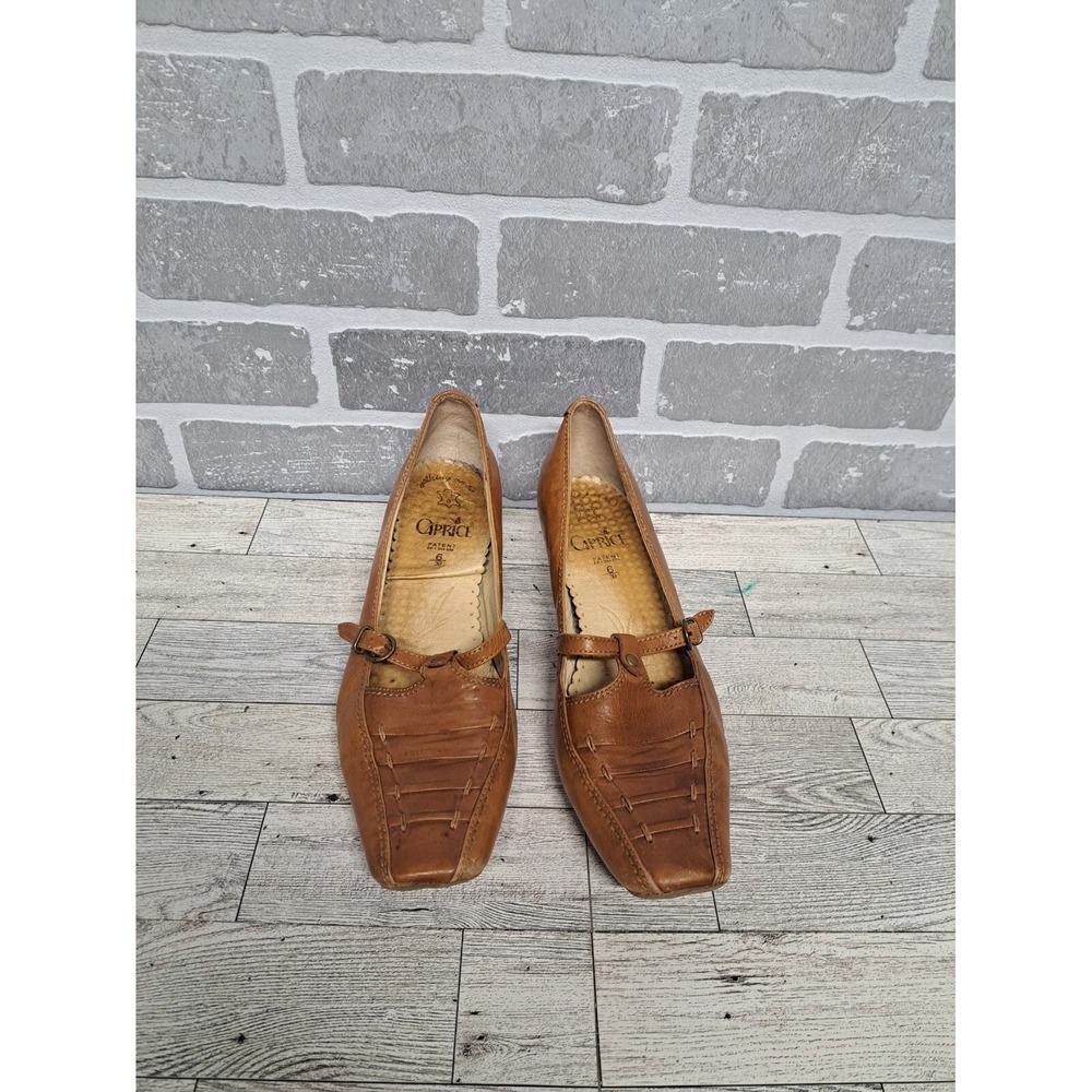 Caprice Women's Slipper Half Shoes Pumps Ballerinas Leather Brown‎ Size 8.5